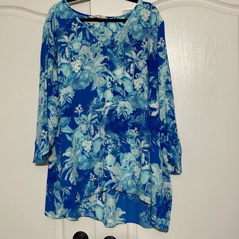 Beautiful by Lawrence Zarian Tropical Top Women’s Size 5X